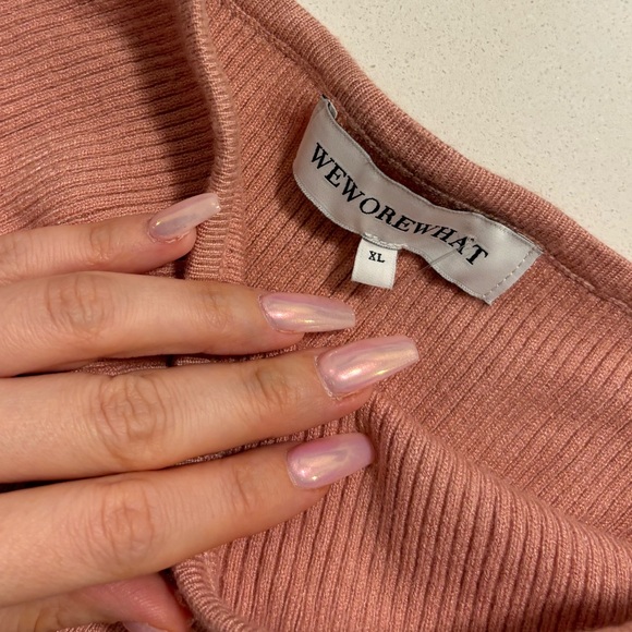 WEWOREWHAT Ribbed Tube Top in Canvas - Picture 5 of 7